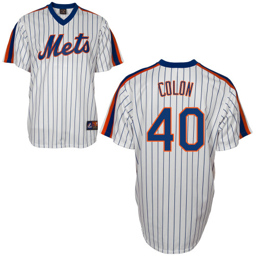 Bartolo Colon #40 MLB Jersey-New York Mets Men's Authentic Home Cooperstown White Baseball Jersey